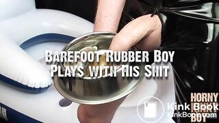 Barefoot Rubber Boy Plays with His Shit, ScatKings.com Scat Porn 9 ScatKings.com Scat Porn