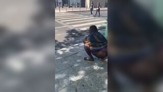 Black lady found pooping in public without any care, ScatKings.com Scat Porn 10 ScatKings.com Scat Porn