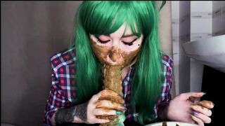 Green hair green dildo and shit, ScatKings.com Scat Porn 1 ScatKings.com Scat Porn